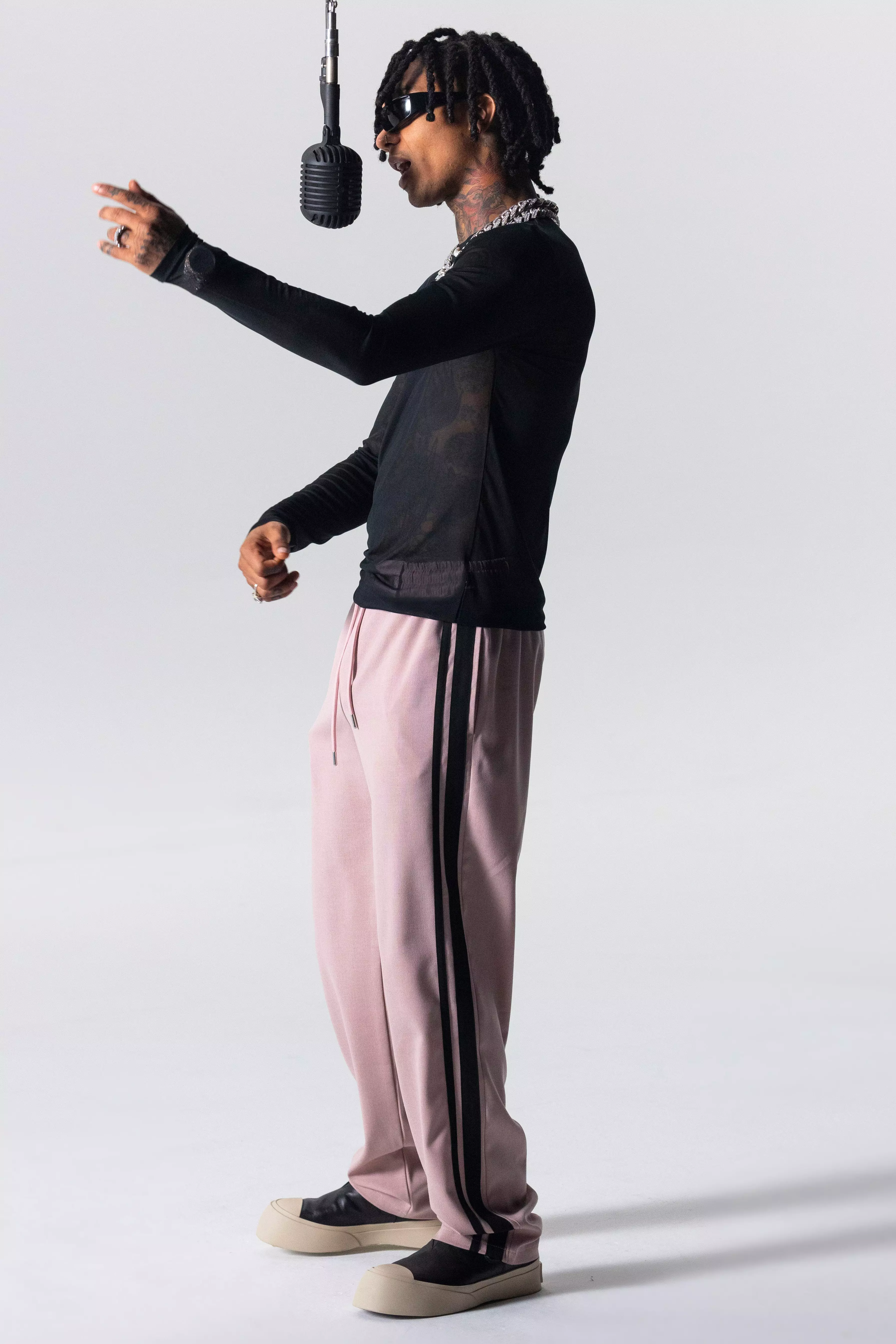 Straight Side Stripe Jogger Waist Trousers boohooMAN